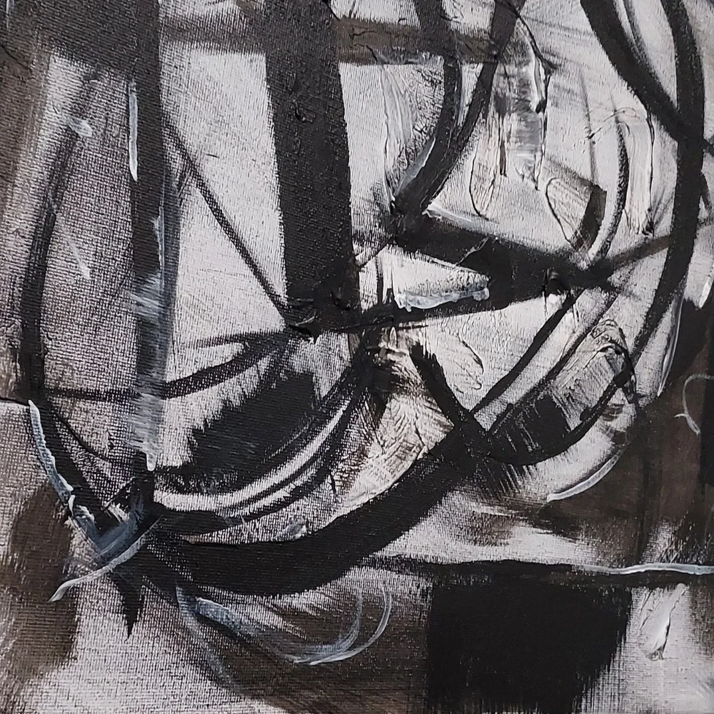 Black and White Abstract 14x14